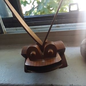 Wooden hand made frog